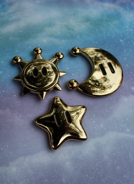 Star, Moon, and Shine Sprite Bundle - 3 Metal Collectibles