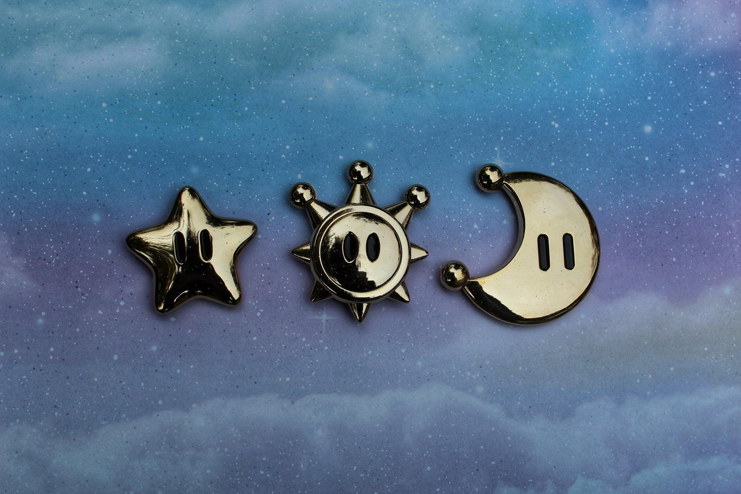 Star, Moon, and Shine Sprite Bundle - 3 Metal Collectibles